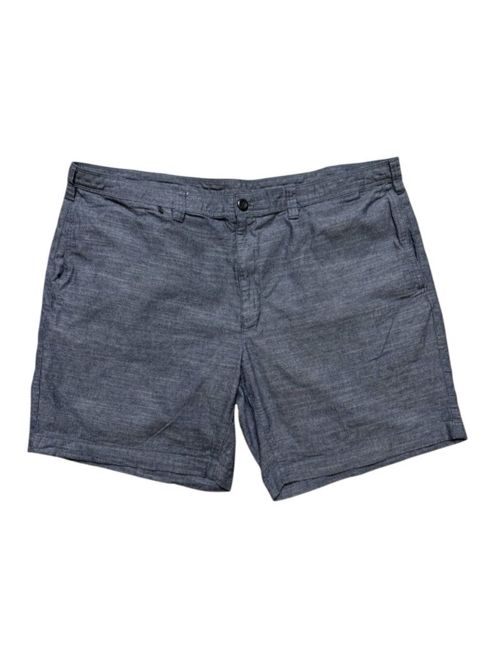 Eddie Bauer Shorts Men’s 40 Blue Chambray Cotton Flat Front Casual